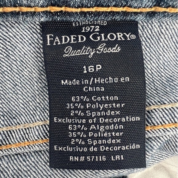 Faded Glory Curvy Bootcut Jeans Size 16 Petite Women’s - Picture 6 of 6